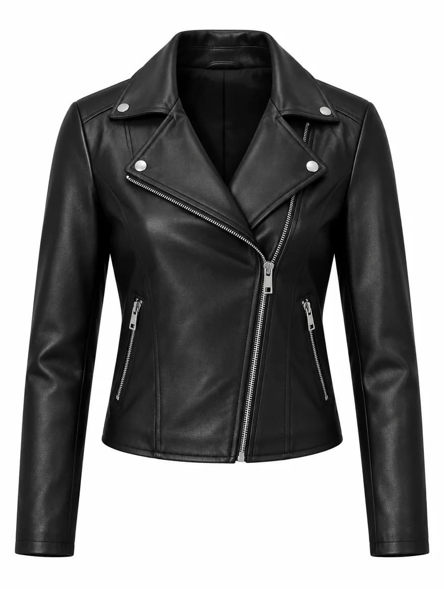 Blouson Cuir Végan Noir