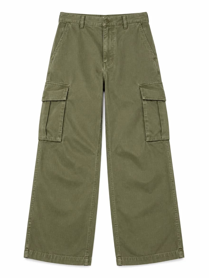 Cargo Wide Leg Kaki