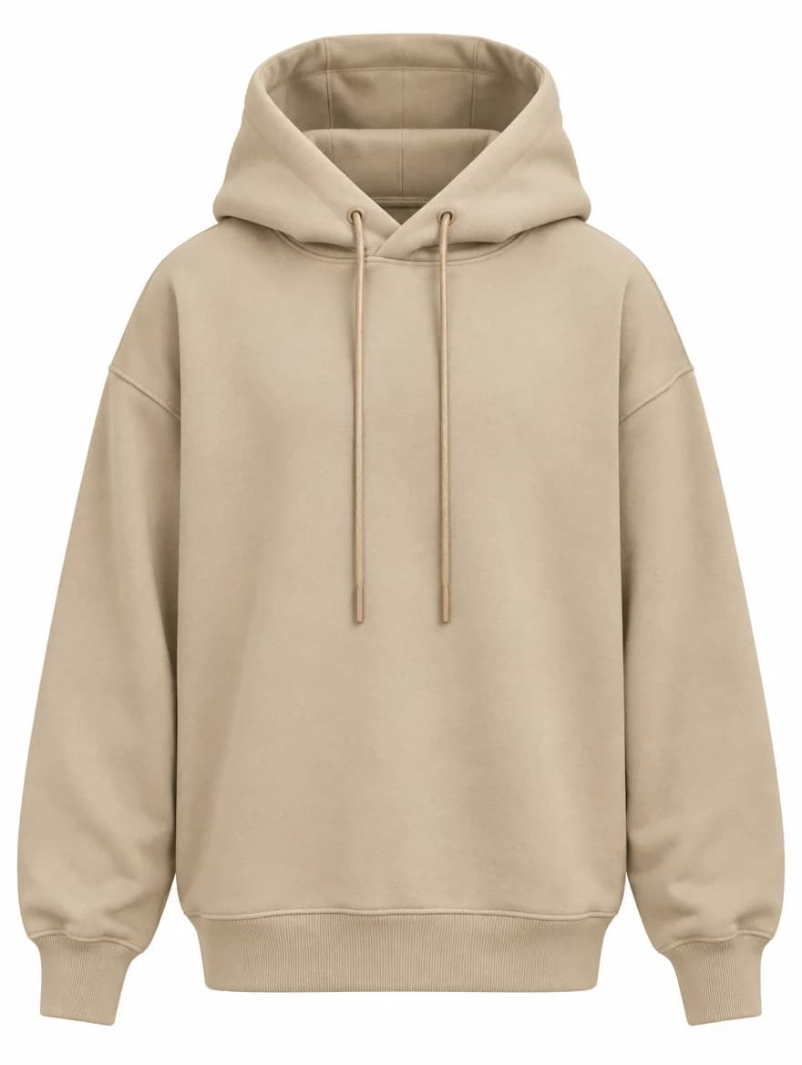 Hoodie Oversize Brodé Sable